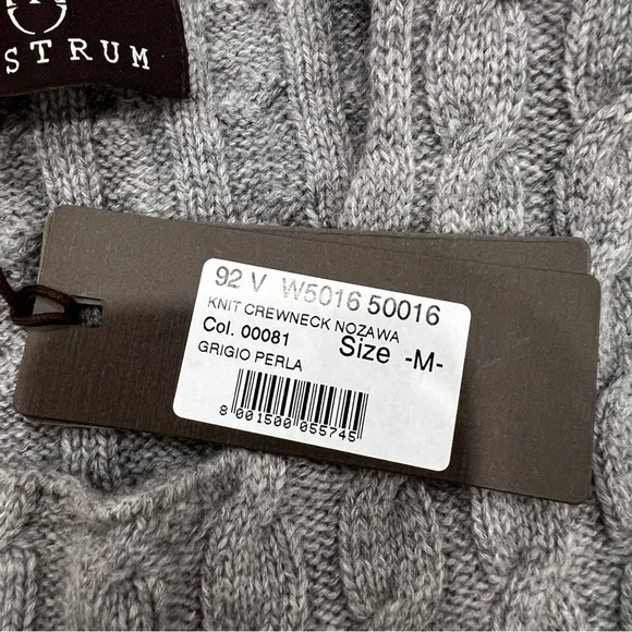 Vestrum Nozawa Italian Merino Wool & Cashmere Gray Knit Sweater Women’s M NWT - Picture 7 of 12
